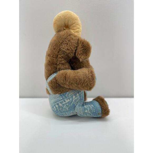 Vintage 1970s Rushton Blue Overalls‎ 18” Tall Goat Plush - Picture 4 of 9